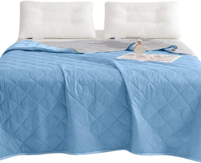 VHV - Koeldeken - Verkoelende bankdeken voor zomer en alle seizoenen - Lichtgewicht, ademend en comfortabel - Voor bed, bank en warme nachten - Blauw, 150x200 cm