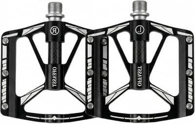 Ultralichte fietspedalen van carbon met 3 lagers, CNC-aluminium, breed platform en roestvrijstalen pennen voor MTB en racefietsen