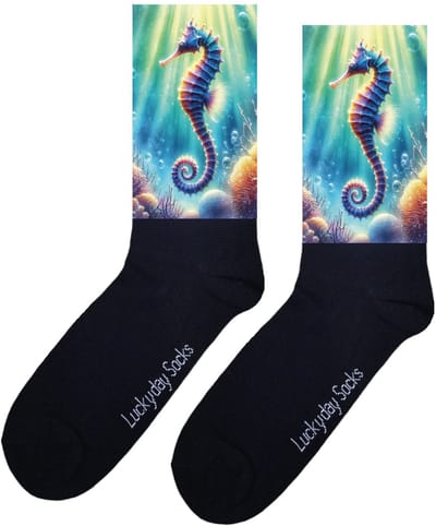 LuckyDay Socks - Zeepaard sokken - Verjaardag cadeau vrouw en man - Vrolijke sokken - Valentijns cadeau - Kerst sokken - Grappige sokken - Leuke dames en heren sokken - Moederdag - Vaderdag - Socks maken Happy - Maat 37-44