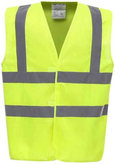 Yoko Signalisatievest met 2 Banden & Bretels YHVW100 - Hi Vis Yellow - S