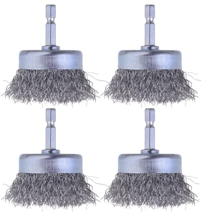 Draad cup borstel set 4 stuks met 1/4 inch schacht voor boor