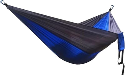 Hangmat met frame - Kampeerhangmat Tuin - Ontspannen buiten - Draagbaar en lichtgewicht - 140 x 270 cm - Blauw Grijs