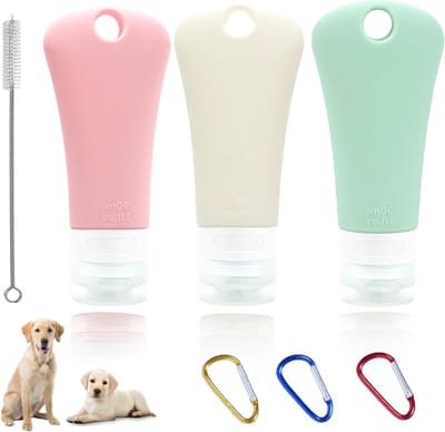 Set van 4 Hondenvoeding Tubes 90 ml, Herbruikbare Siliconen Flessen voor Honden, Ideaal voor Training en Reisgemak