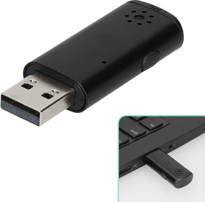 kwmobile USB microfoon voor laptop en desktop pc - Mini microfoon met helder geluid - Plug & Play computer microfoon voor videobellen - In zwart
