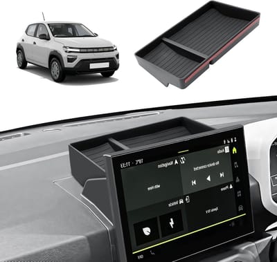 Center Console Organizer voor Dacia Spring Electric EV 2025/2026 - Opbergdoos Achter het Scherm, Accessoires voor Efficiënte Opslag en Organisatie