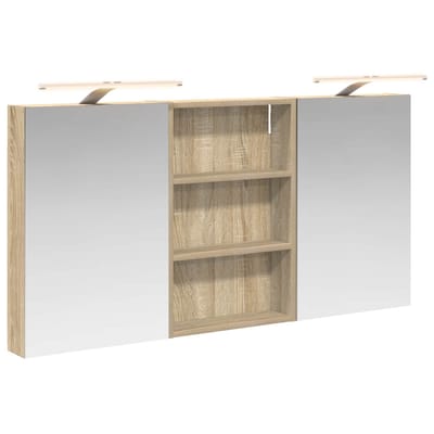 vidaXL - Badkamerkast - set - 3 - st - 120 - x - 10,5 - x - 60,5 - cm - Bewerkt - hout