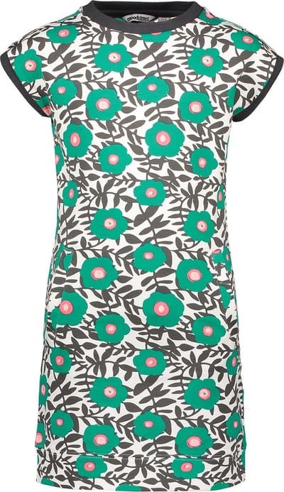 Moodstreet Meisjes Jurk met allover bedrukking bloemenmotief - Green - Maat 98/104