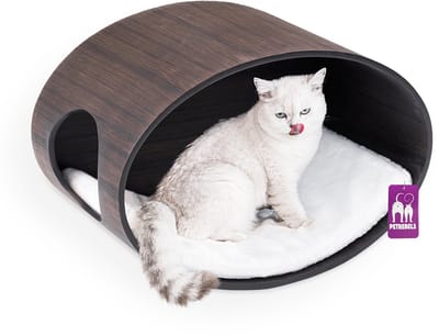 Petrebels Wandmeubel wandmontage Klimmuur Kat - Kattenmuur Oval Office 60-Wengé - 60 x 40 x 35 cm