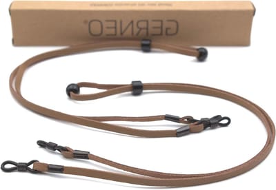 Brillenketting Leerlook - Brillenband Brillenhouder - Veilig Brillen Dragen - Verstelbare Lus - 2 stuks - Zwart Bruin