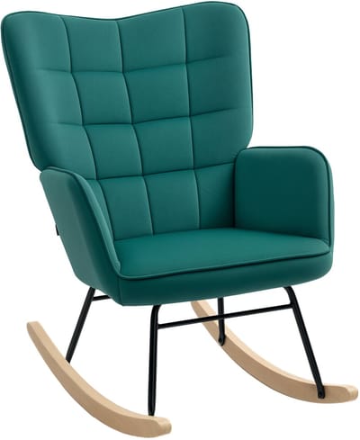 HOMCOM-Schommelstoel-Velous-71x98x101cm-Donkergroen