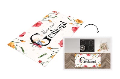 Keukenloper - Loper keuken - Geslaagd - Bloemen - Feest - 120x60 cm - Keukenloper vinyl