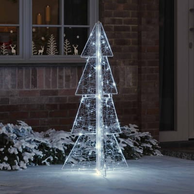 vidaXL Kerstboom 100 LED's Koud Wit 120 cm Acryl