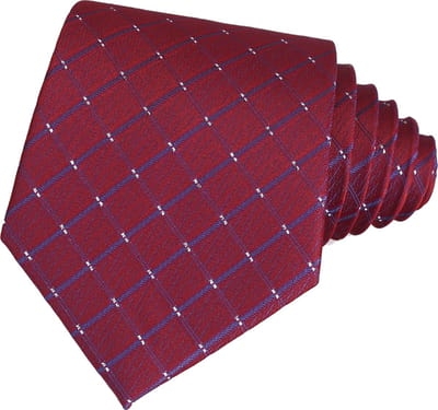 Fako Fashion - Luxe Stropdas - 145cm - 8cm - Bordeaux Geblokt