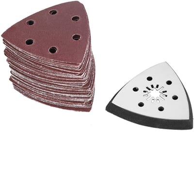 Jhubersproducts - Driehoek schuurzool - Multitool schuurpapier - 60 stuks - 9x9 cm - Geschikt voor hout rubber leer - Schuurschijven