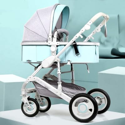 Kinderwagen - Babyvervoer - Comfortabel Reizen - Lichtgewicht Aluminium Frame - 87 x 61 x 109 cm - Groen