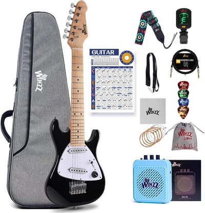 Elektrische Gitaar Set 30 Inch voor Kinderen en Beginners - Zwart