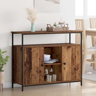 vidaXL - Dressoir - Oud - Hout - 100 - x - 35 - x - 80 - cm - Bewerkt - hout
