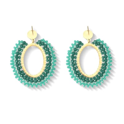 Oorbellen ovaal groen - waterproof - statement oorbellen