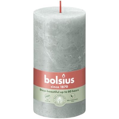 Bolsius Shine Collection Rustiek stompkaars 13 cm / Ø7 cm Jade Green