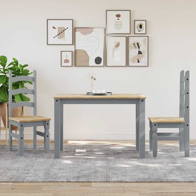 vidaXL - Eettafel - PANAMA - 112x60x75 - cm - massief - grenenhout - grijs