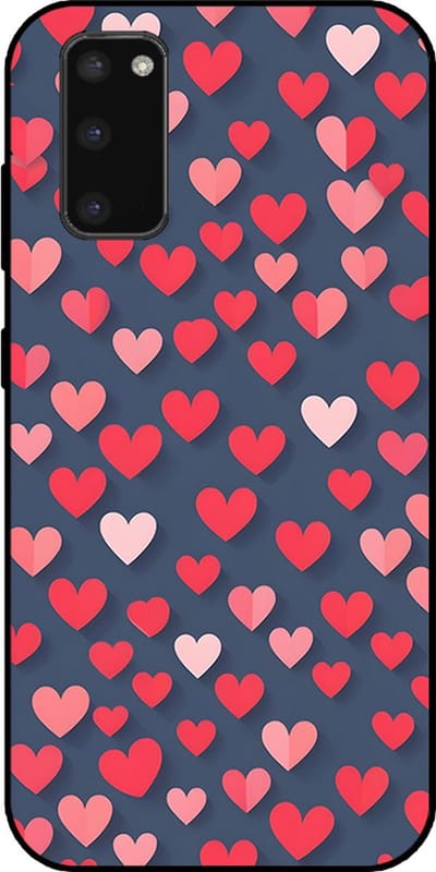 Smartphonica Telefoonhoesje Geschikt voor Samsung Galaxy S20 met Roze en Rode Hartjes Opdruk - TPU Backcover Case With Rosé and Red Heart Design geschikt voor Samsung Galaxy S20