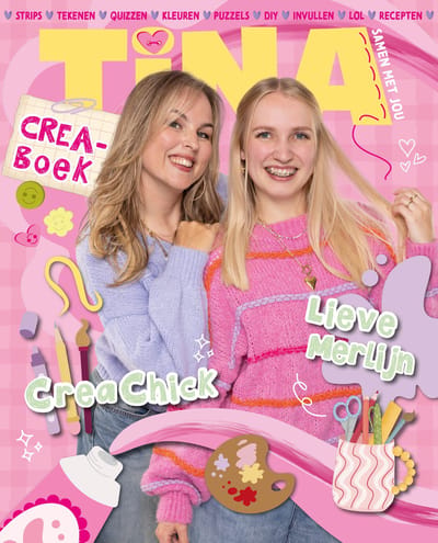 Tina Boekspecial Creaboek - CreaChick - Lieve Merlijn - Vakantieboek - Zomerboek - Doeboek - Knutselen Meisjes - Creatief knutselboek kinderen - Puzzels - Tekenen - DIY - Boek Meisje - Invulboek - Kleuren - Invullen - DIY - Strips - Tijdschrift