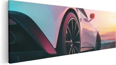 Artaza Canvas Schilderij Sportauto - 60x20 cm - Muurdecoratie Auto - Wanddecoratie Industrieel - Schilderijen Op Canvas Kantoor