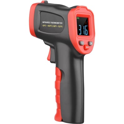 -50 °C ~ 400 °C -58 °F ~ 752 °F Thermomètre infrarouge à écran coloré Thermomètre laser IR Portable sans contact noire rouge