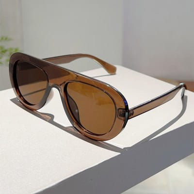 Pilot Zonnebril Heren Vintage Snoepkleur Rand Outdoor Casual Shades Dames Retro Stijlvol Design Anti-UV Decor Zonnebril without case white