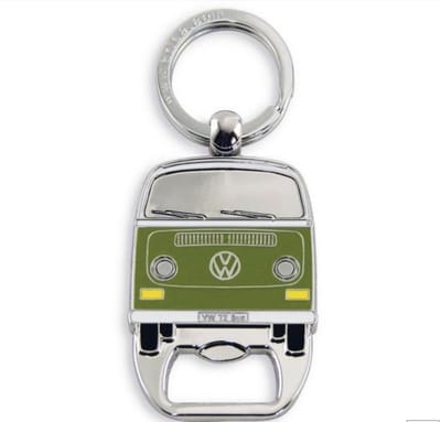 BRISA VW Collection - Volkswagen sleutelhanger accessoire sleutelhanger met bierflesopener in T2 Bulli Bus design (groen)