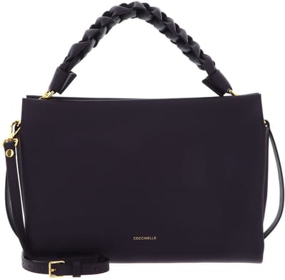 COCCINELLE Leren handtas schoudertas Boheme Grana Double Hand Bag Prune / Ribes donkerpaars