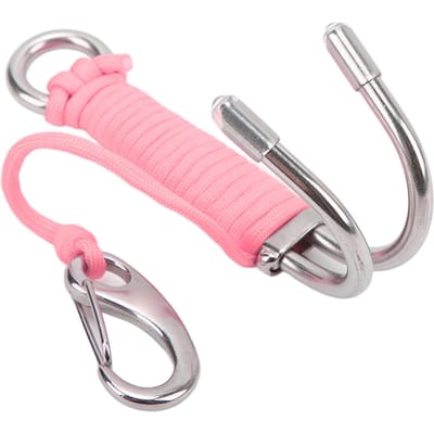 Drift Hook Duiken Dubbele Dual Roestvrij Staal Drift Haak met Lijn voor Grot Duik Pinkish