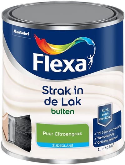 Flexa - Strak In De Lak Buitenlak Zijdeglans - Puur Citroengras - Mengverf - 1 L