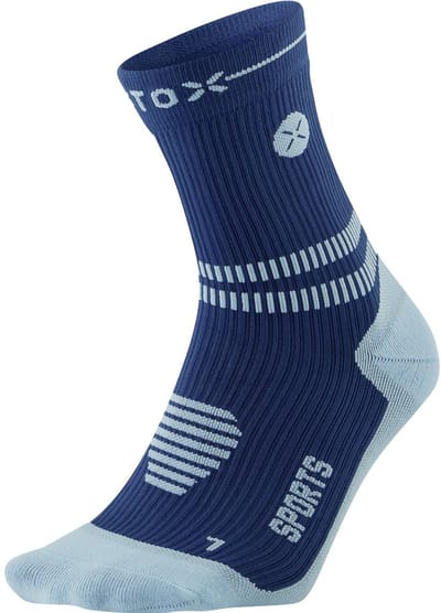 STOX Energy Socks Sportsokken Heren - Enkelsokken Donkerblauw / Lichtblauw - Compressie Sokken Sport - Maat M: 40-44 - 1 Paar