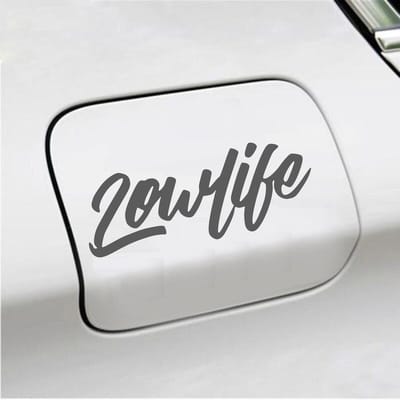 Bumpersticker - Lowlife - 6,4 X 16,8 - Antraciet