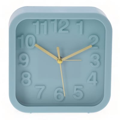 Dailygoods - Dailygoody - Analoge kwartswekker - Retro design - Blikvanger voor elke kamer - Lichtblauw - Tafelklok - Perfect voor retrofans - Geschikt voor slaapk