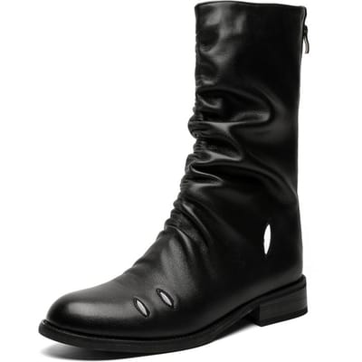 Leren Schoenen Voor Man Platform Echt Leer Grote Maat Schoenen Designer Formeel Platform Casual Schoenen Buiten 45 black