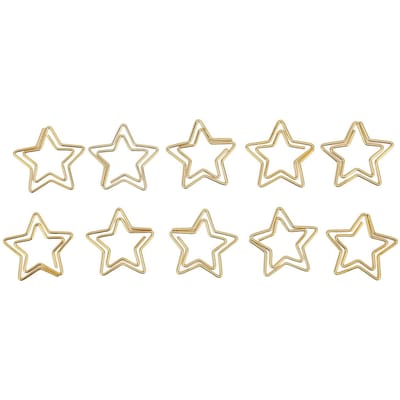 100 stuks Ster Paperclips Anti-slip Plateringsproces Roestbestendig Leuke Paperclips voor Kantoor School beige