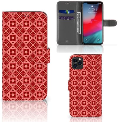 Apple iPhone 11 Pro Max Telefoon Hoesje Batik Rood
