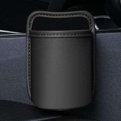 Dailygoods - 1 stuks bekerhouder voor in de auto, bekerhouder voor deur, clip-on flessenhouder met leren bescherming, universele drankorganizer voor achterbank, geschikt voor waterbekers en grote flessen