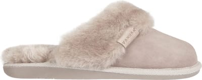 LuLu- Leren dames Pantoffels - Sloffen gevoerd met schapenvacht. Maat 41 - Bruin Beige