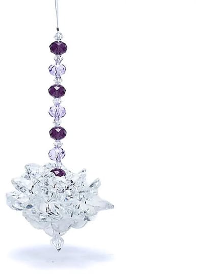 Feng Shui kristallen lotus met paarse ketting