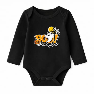 Romper Baby Halloween – The Big BOO! – Zwart – Lange mouw – Maat 62/68