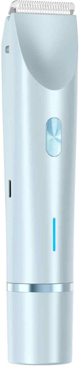 longziming -Blauwe 2-in-1 Elektrische Vrouwenraser – IPX7 Waterproof voor Nat & Droog Gebruik, Verwijderbare Dubbele Kop voor Gezichts- en Intieme Verzorging