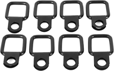 D-ring ankerpunten set van 8, zwarte aluminium legering, geschikt voor voertuigmodificatie en pickup trucks, stevige bevestigingshaken voor cross-country gebruik