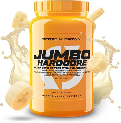 Scitec Nutrition® - Jumbo Hardcore (1530 gram - Banana/Yogurt) - Banaan/Yoghurt - 10 eiwitshakes - Weight Gainer - Mass Gainer - Proteine poeder - Protein powder - Gewichtstoename - Spiermassa vergroten