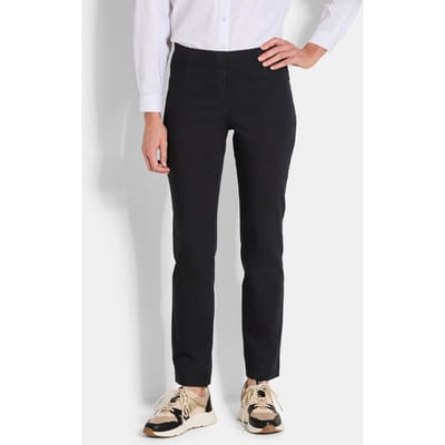 Bengaline broek LOUISA in denimlook - zwart - Gr. 19 van Goldner Fashion