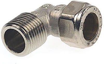 Bonfix vernikkelde knel knie lange draad 3/4 bux22mm conisch gastec / kiwa