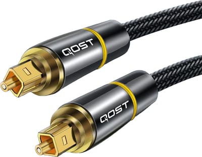 Qost - Toslink Optische Kabel - Optische Audiokabel - Optical Audio Kabel - SPDIF - Male to Male - 1 Meter - Zwart