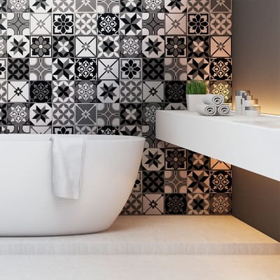 Zelfklevende tegelmuurstickers voor keuken en badkamer - 30 Azulejos Roccoto cementtegelstickers - 30 stickers 20x20cm
